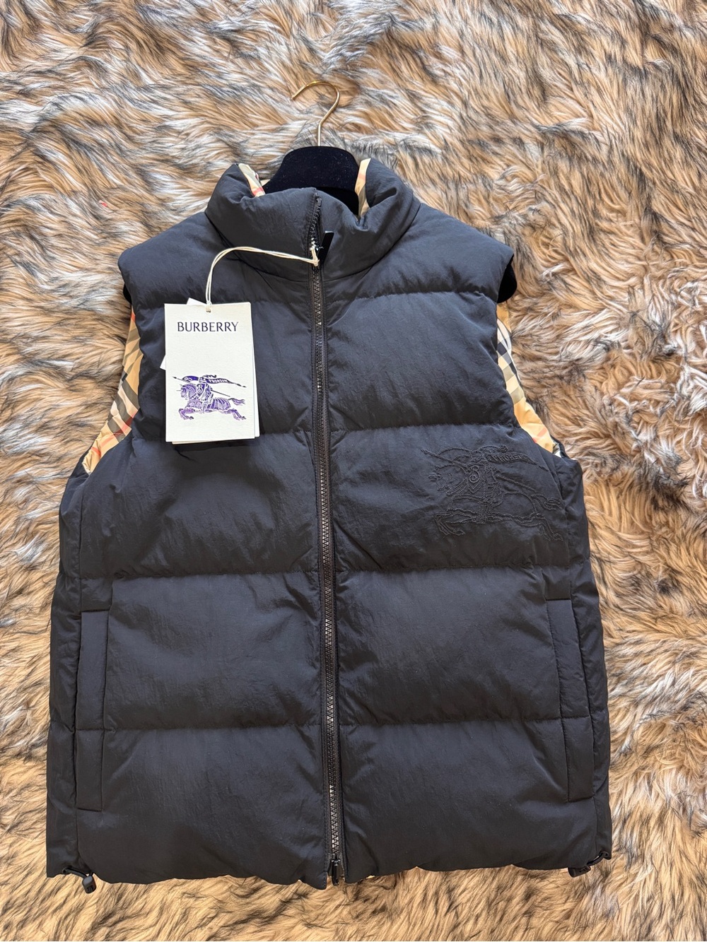 Reversible Check Puffer Gilet